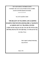 Luận văn the reality of teaching and learning reading for non english majors at banking academy son tay training center