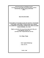 Luận văn exploring english grammar major students' attitudes towards and expectations for teachers' classroom activities at bien hoa specialized high school ha nam