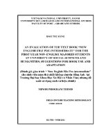 Luận văn an evaluation of the text book new english file pre intermediate for the first year non english majored students at university of social sciences and humanities; suggestions for book use and adaptation
