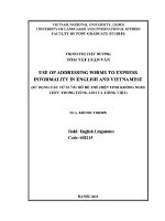 Luận văn use of addressing forms to express informality in english and vietnamese