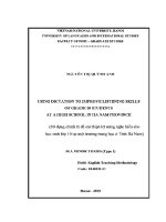 Luận văn using dictation to improve listening skills of grade 10 students at a high school in ha nam province