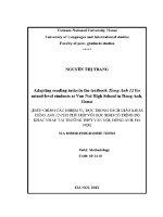 Luận văn Điều chỉnh các nhiệm vụ Đọc trong sách giáo khoa tiếng anh 12 cho phù hợp với học sinh có trình Độ khác nhau tại trường thpt vân nộ