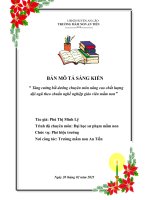 Skkn tăng cường bồi dưỡng chuyên môn nâng cao chất lượng Đội ngũ theo chuẩn nghề nghiệp giáo viên mầm non