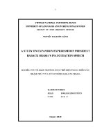 Luận văn a study on expansion expressed in president barack obama's inauguration speech