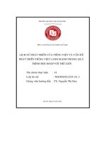 Lịch sử phát triển của tiếng việt và vấn Đề phát triển tiếng việt lành mạnh trong quá trình hội nhập với thế giới