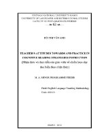 Luận văn teacher’s attitudes towards and practice in cognitive reading strategies instruction