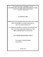 Luận văn improving english pronunciation for vietnamese adult learners at elementary level articulatory phonetics