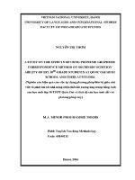 Luận văn a study on the effects of using phoneme grapheme correspondence method on sound recognition ability of efl 10th grade students at quoc oai high school and their attitudes