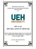 Tiểu luận phân tích hoạt Động của tư bản cho vay, thị trường chứng khoáng Ý nghĩa lý luận và thực tiễn