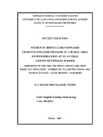 Luận văn students’ difficulties towards learning english speaking in a rural area an investigation at xuan chau lower secondary school
