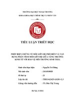 Tiểu luận triết học phép biện chứng mối liên hệ kinh tế và môi trường