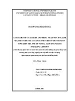 Luận văn thái Độ của giáo viên và sinh viên năm thứ nhất không chuyên tiếng anh trường Đại học công nghiệp