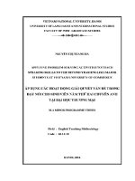 Luận văn Áp dụng các hoạt Động giải quyết vấn Đề trong dạy nói cho sinh viên năm thứ hai chuyên anh tại Đại học thương mại
