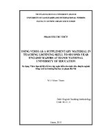 Luận văn using video as a supplementary material in teaching listening skill to second year english major at hanoi national university of education