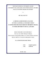 Luận văn a critical discourse analysis on non canonical constructions in some speeches delivered by president obama in some different social affairs