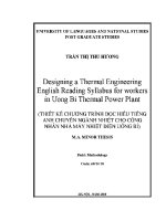 Luận văn designing a thermal engineering english reading syllabus for workers in uong bi thermal power plant