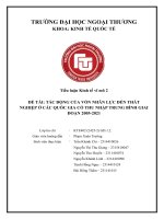 Tác Động của vốn nhân lực Đến thất nghiệp Ở các quốc gia có thu nhập trung bình giai Đoạn 2005 2021