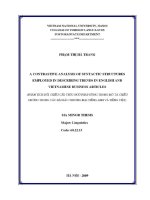 Luận văn phân tích Đối chiếu cấu trúc ngữ pháp dùng trong mô tả chiều hướng trong các bài báo thương mại tiếng anh và tiếng việt