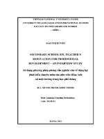 Luận văn secondary shool efl teacher's motivation for professional development an interview study