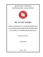 Nâng cao năng lực cạnh tranh dịch vụ vận chuyển hàng hóa bằng Đường biển của công ty cổ phần hàng hải macs