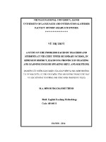 Luận văn a study on the problems faced by teachers and students at nhi chieu upper secondary school in kinh mon district hai duong province in teaching and learning english speaking skills and solutions