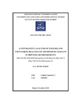 Luận văn a contrastive analysis of english and vietnamese real estate adertising slogans in printed advertisements