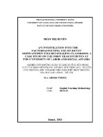 Luận văn an investigation into the factors affecting the students’ motivation in english speaking classroom