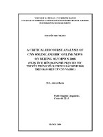Luận văn a critical discourse analysis of cnn online and bbc online news on beijing olympics 2008