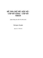 Chủ Đề dãy số, cấp số cộng, cấp số nhân