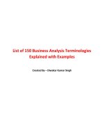 List of 150 Business Analysis Terminologies Explained with Examples