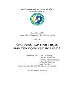 Tiểu luận môn tập tính Động vật và Ứng dụng chủ Đề Ứng dụng tập tính trong bảo tồn Động vật hoang dã
