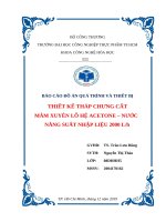 Báo cáo Đồ Án quá trình và thiết bị thiết kế tháp chưng cất mâm xuyên lỗ hệ acetone – nước năng suất nhập liệu 2000 lh