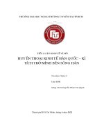 Tiểu luận kinh tế vĩ mô huyền thoại kinh tế hàn quốc – kì tích trở mình bên sông hán