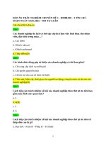 Đáp Án trắc nghiệm chuyên Đề 1 hm88 001 3 tín chỉ sửa ngày 09 08 2025 thi tự luận chú Ý copy phần mô tả rồi dán vào file tài liệu vì câu hỏi và Đáp Án cập nhật mới Để Ở phần mô tả