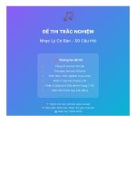 Đề thi trắc nghiệm nhạc lý cơ bản  50 câu hỏi kèm Đáp Án cho học sinh mới học nhạc