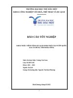 Báo cáo tốt nghiệp khai thác tiềm năng du lịch sinh thái tại vườn quốc gia tà Đùng tỉnh Đắk nông
