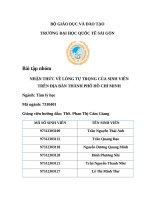 Nhận thức về lòng tự trọng của sinh viên trên Địa bàn thành phố hồ chí minh