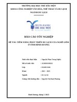 Báo cáo tốt nghiệp Đề tài tiềm năng phát triển du lịch của nghề gốm Ở tỉnh bình dương