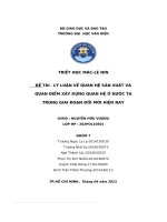 Đề tài lý luận về quan hệ sản xuất và quan Điểm xây dựng quan hệ ở nước ta trong giai Đoạn Đổi mới hiện nay