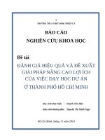 Đánh giá hiệu quả và Đề xuất giải pháp nâng cao lợi Ích của việc dạy học dự Án Ở thành phố hồ chí minh