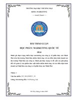 Đánh giá thực trạng chiến lược marketing của công ty cổ phần thủysảnminhphú trên thị trường nhật bản nhằm thích Ứng với các Điều kiện kinhdoanhtạithị trường nhật bản của công ty  Đ