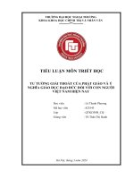 Tiểu luận triết tư tưởng giải thoát của phật giáo và Ý nghĩa Đạo Đức