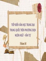 Nhóm 4 - Tiếp Biến Văn Học Trung Đại Trung Quốc Trên Phương Diện Ngôn Ngữ, Văn Tự.pptx
