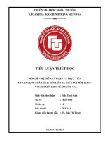 Tiểu luận triết mối liên hệ giữa lý luận và thực tiễn và vận dụng phân tích mối liên hệ giữa Đổi mới tư duy với Đổi mới kinh tế Ở nước ta