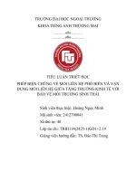 Tiểu luận triết học mối liên hệ tăng trưởng kinh tế và bảo vệ môi trường
