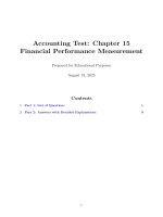 Chapter 15 financial performance measurement