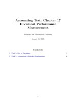 Chapter 17 divisional performance measurement