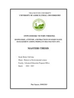 Knowledge, attitude, and practices on solid waste management among people in thai nguyen city