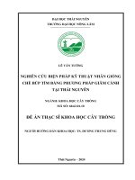 Nghiên cứu biện pháp kỹ thuật nhân giống chè trung du búp tím bằng phương pháp giâm cành tại thái nguyên
