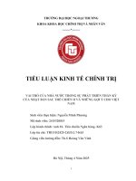 Tiểu luận vai trò của nhà nước trong sự phát triển thần kỳ của nhật bản sau thế chiến ii và những gợi Ý cho việtnam
